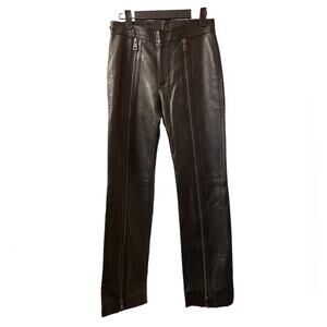 Gucci Tom Ford Runway 2001 Leather Zipper Pants Women's Size